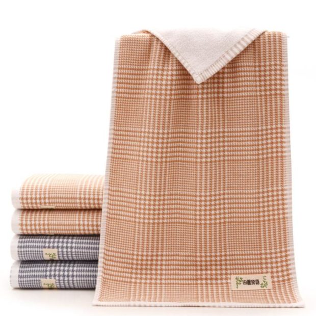 Thick tartan gauze towel (2)