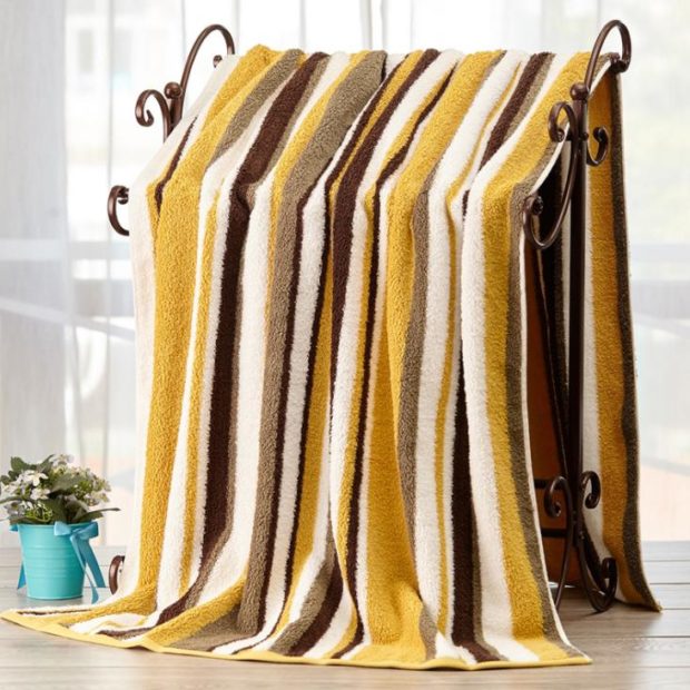 Long-staple cotton padded color bath towel (1)